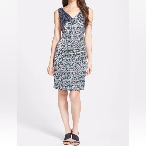 BOSS Hugo Boss Distripy Jacquard Ponte Dress Evening Party Business Casual Women - Picture 1 of 14
